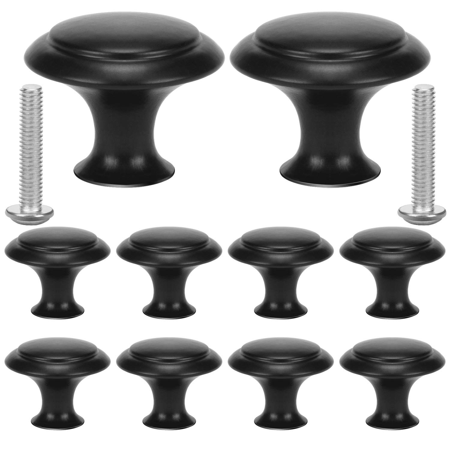 astarye 10pcs Zinc Alloy Drawer Handle Door and Drawer Knobs, for Old Kitchen and Cupboard Makeovers, Black