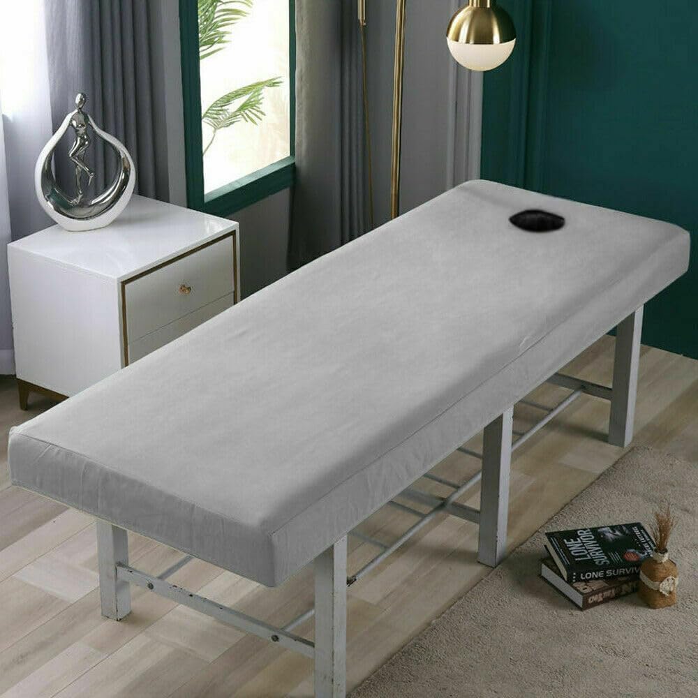 QIGEN LTD 1pcs Massage Bed Cover,Massage-Table/Beauty Couch Cover For Massage Tables Treatment Protection,Waterproof,Oil Resistant for 70cm or Less Massage Bed (Grey)