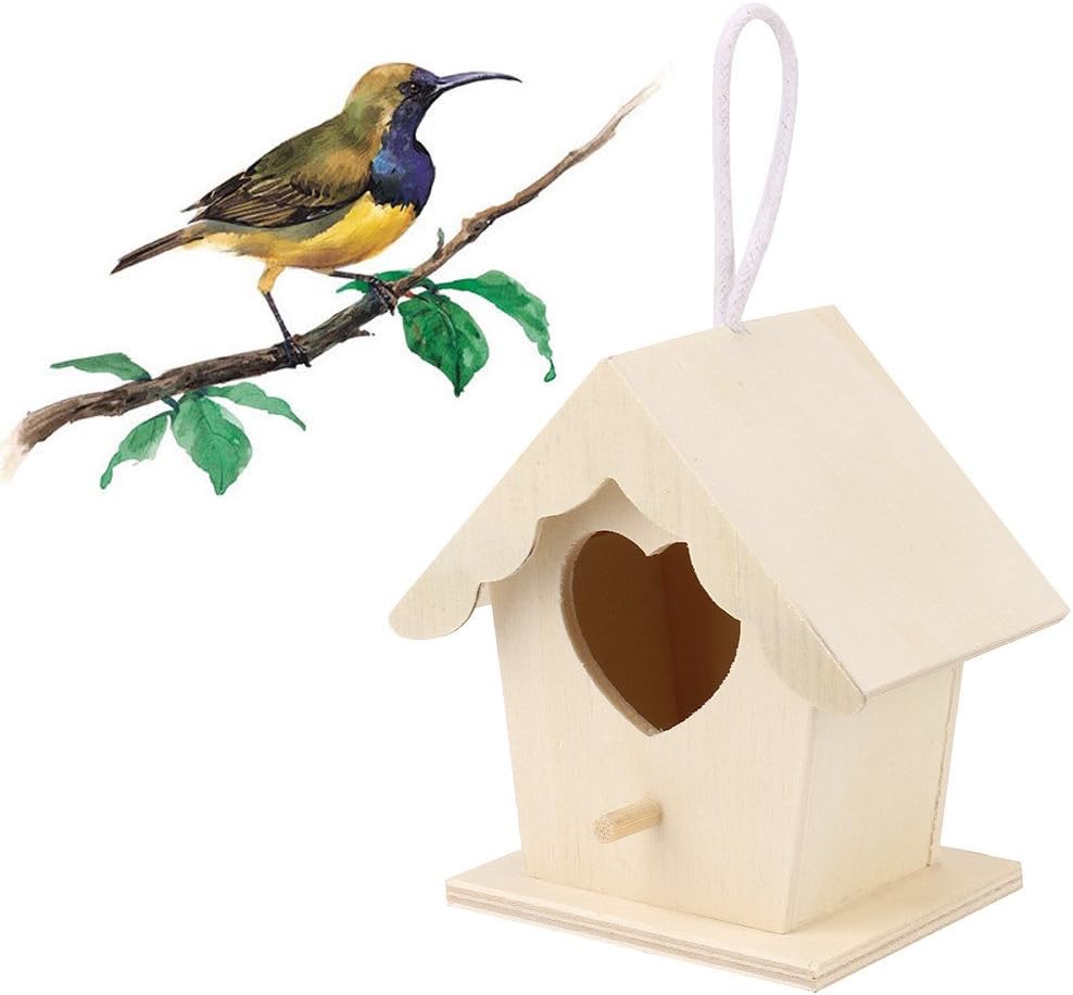 Gaddrt DIY Wooden Bird Nest House Bird Box Wooden Box -12x9.5cm