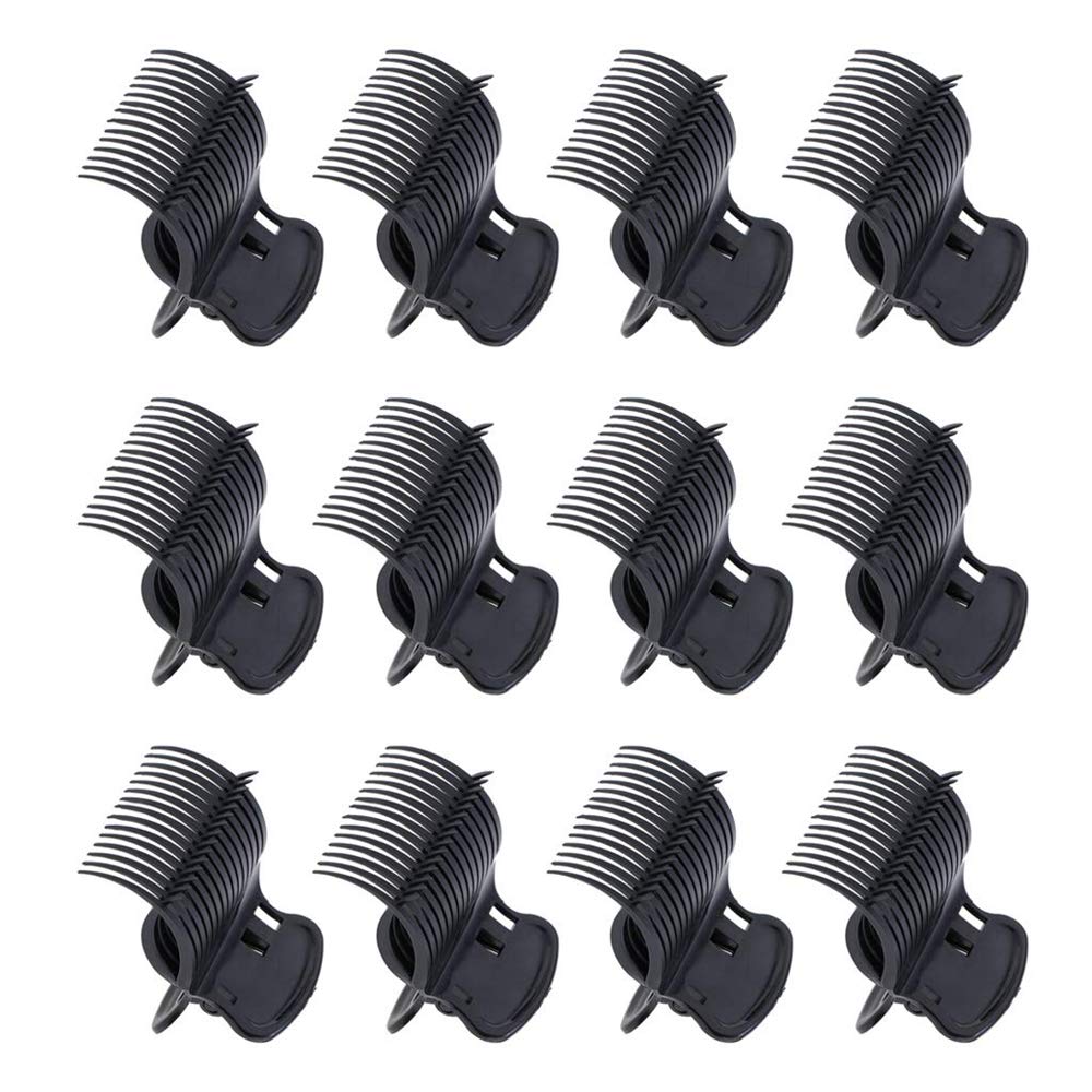 12 Pcs Hot Roller Clips Plastic Hair Curler Claw Clips for Women Girls Hair Section Styling