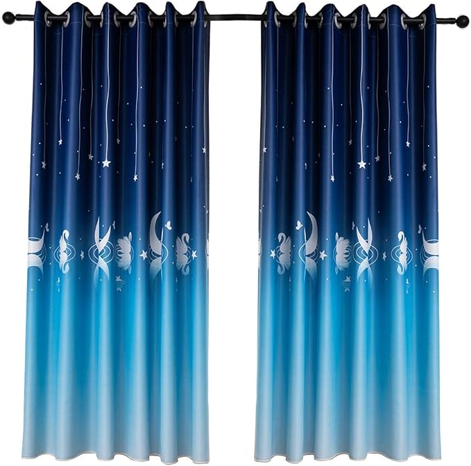 Cortinas Opacas Dormitorio Estrella de Cisne Cortinas de impresión de