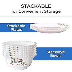 Borosil 35-Piece Opal Glass Dinnerware Set for 6