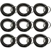 100Pcs black Stretchy Keychain Key Ring Bracelet Chain Bracelet Spiral Wrist Coil Wristband Keychain Wristlet