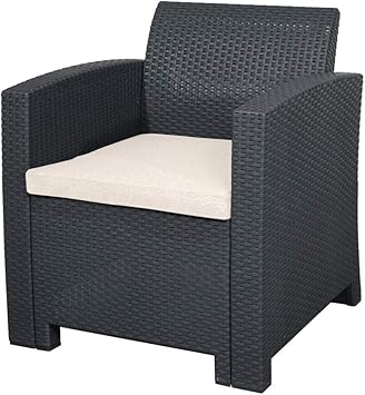65 X 63 X 77 Cm Allibert Salon Victoria Fauteuil 233820 Graphite