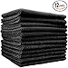 (12-Pack) 12 in. x 12 in. Commercial Grade All-Purpose Microfiber HIGHLY ABSORBENT, LINT-FREE, STREAK-FREE Cleaning Towels - THE RAG COMPANY (Black)