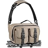 TAAOKA Camera Sling Bag,DSLR Camera Bag with Tripod Holder,Waterproof Camera Shoulder Crossbody Bag for Photographers(Coffee)