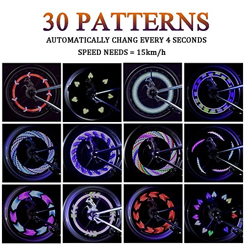 LEBOLIKE Waterproof Updated 14 Pcs Colorful LEDs Spoke Lights for Bicycle Wheel Spoke Decorations - (2pcs for 1 Tire)