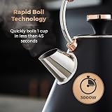 Tower Cavaletto Pyramid Kettle 1.7L 3000W Black Rose Gold Fast Boil view 4