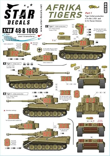 Amazon スターデカール 1 48 ドイツ軍 アフリカンタイガース チュニジアでのタイガー 1942 43 第501重戦車大隊及び第10装甲師団 プラモデル用デカール Sd48 B1008 プラモデル 通販