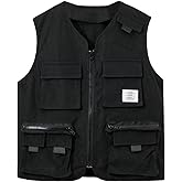 Verdusa Boy's Pocket Front Buckle Sleeveless Cargo Vest Jacket