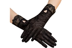 Women Sunscreen Driving Gloves Touchscreen Lace Flower Gloves Full Finger Breathable Gloves Summer Outdoor Mesh Mittens for Y