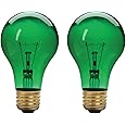 Xtricity A19 Incandescent Colored Light Bulb, 60W, E26 Medium Base, 130V, Green (2 Pack)