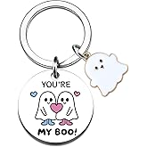 OZUEMUL Halloween Boo Basket Stuffers for Women Halloween Keychain Gifts for Friends BFF Bestie My Boo Keychain Spooky Ghost Gifts for Women Birthday Valentines Day Gift