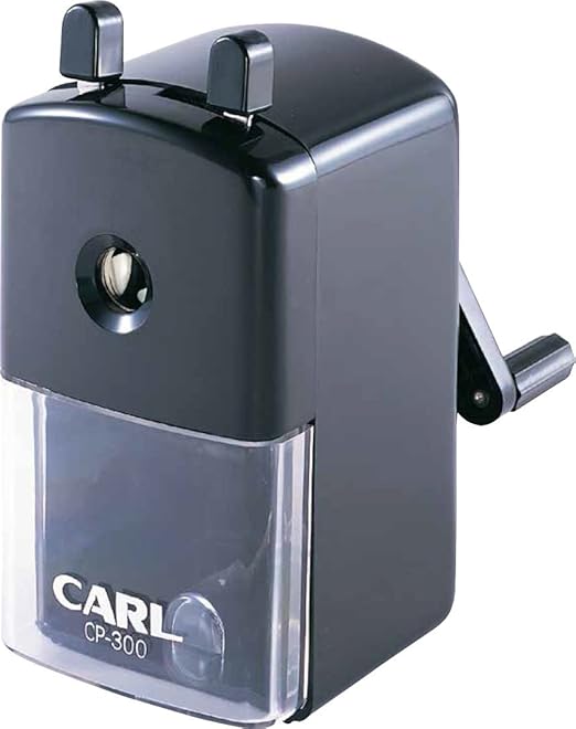Carl Pencil Sharpener CP300 Black. Short Point. Manual, Portable & Quiet for