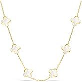 SHINYY Four Leaf Clover Choker Necklace for Women | 18K Gold Plated Lucky 4 Leaf Jewelry | Trendy Gifts for Her