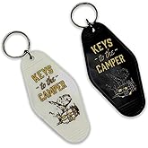OKKRMGZ 2Pack Camper Keychain Camping Accessories Keys to The Cabin RV Key Chain Holder for Campers Motorhome Vintage Keychain for Men Women Clearance Camping Gear Essentials for Travel and Outdoor