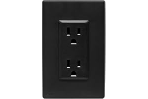 Leviton Renu Outlet Kit, 15 Amp, RER15-KOB, Onyx Black