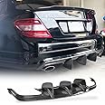 Carbon Fiber Rear Diffuser for Mercedes Benz C63 AMG Sedan W204 2008-2011 Rear Bumper Lip Valance Splitter Spoiler(with Vent fin)