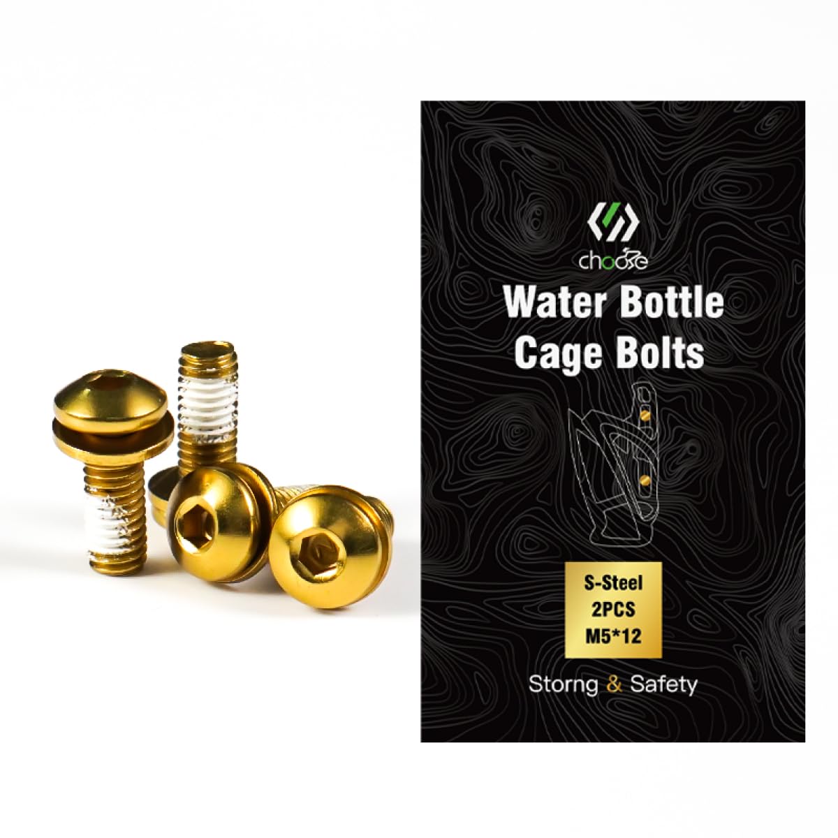 CNCLOL Bike Bottle Cage Bolts,Water Bottle Holder Screws For MTB/Bicycle/Mountain Bike/ebike/Gravel/BMX（Red/Orange/Blue/Green/Coloured/Gold）