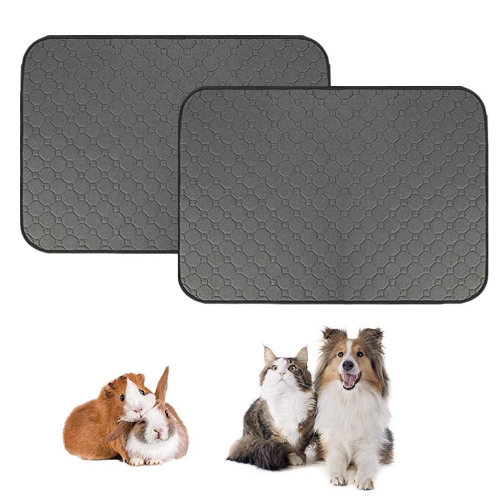 Guinea Pig Fleece Cage Liners, Pet Washable Pee Pad, Waterproof Reusable Dog Cat Mat, Anti Slip Small Animals Bedding with Super Absorben - 20"x 28" (2pcs-M)