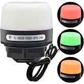 3-Color LED Warning Light Tower Stack Light Waterproof Flat 30mm | LED Stack Light 30mm Mount Red Yellow Green 24V Industrial Tower Light,Beacon Column Signal Status Light