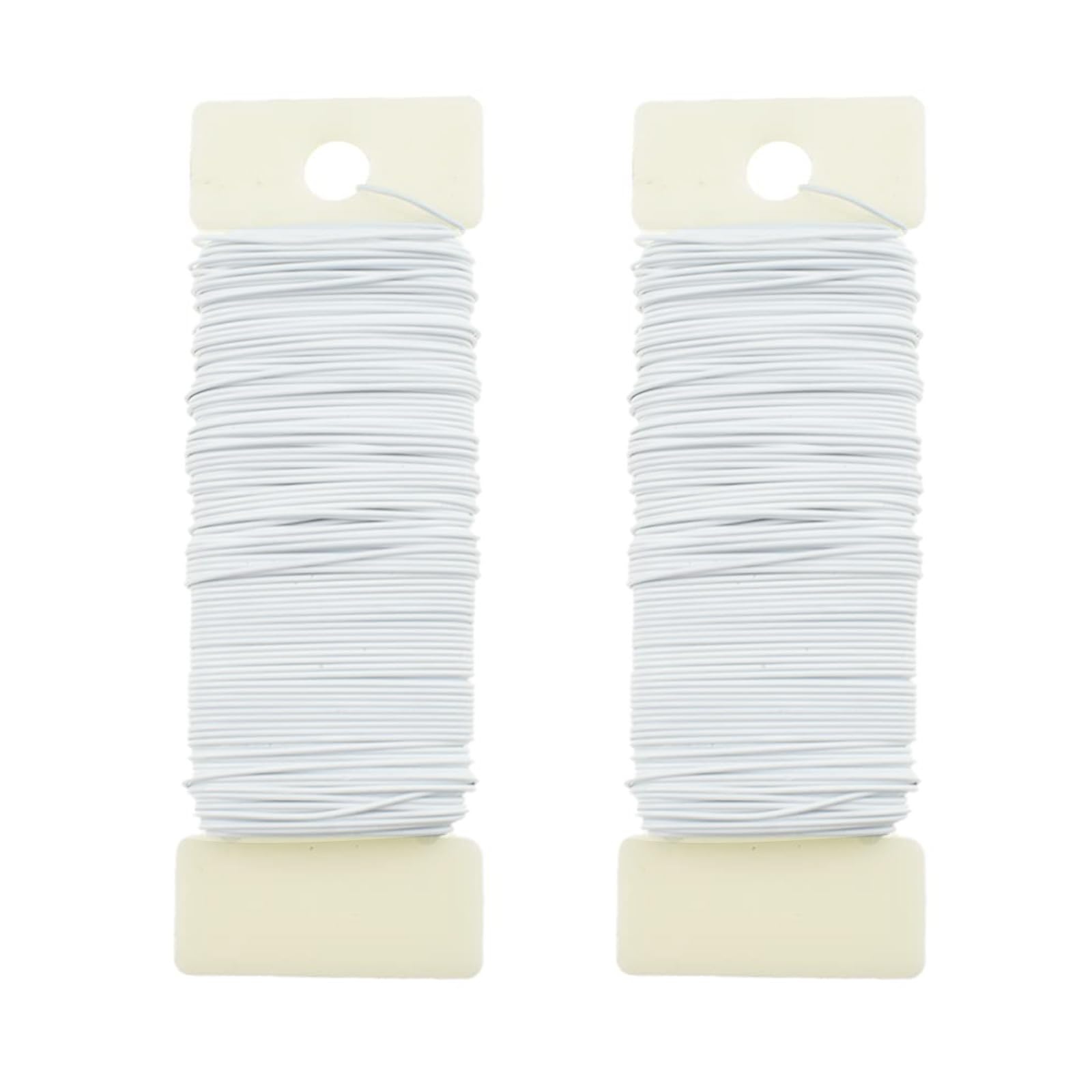 2 Pack Floristry Wire White Garden Floral Wire 22 Gauge FloristsWire,FloralWire Christmas WreathWire,Mossing.Wire BindingWire Flexible PaddleWire for Xmas Wreath Makeing,Craft,Flower Arrangements