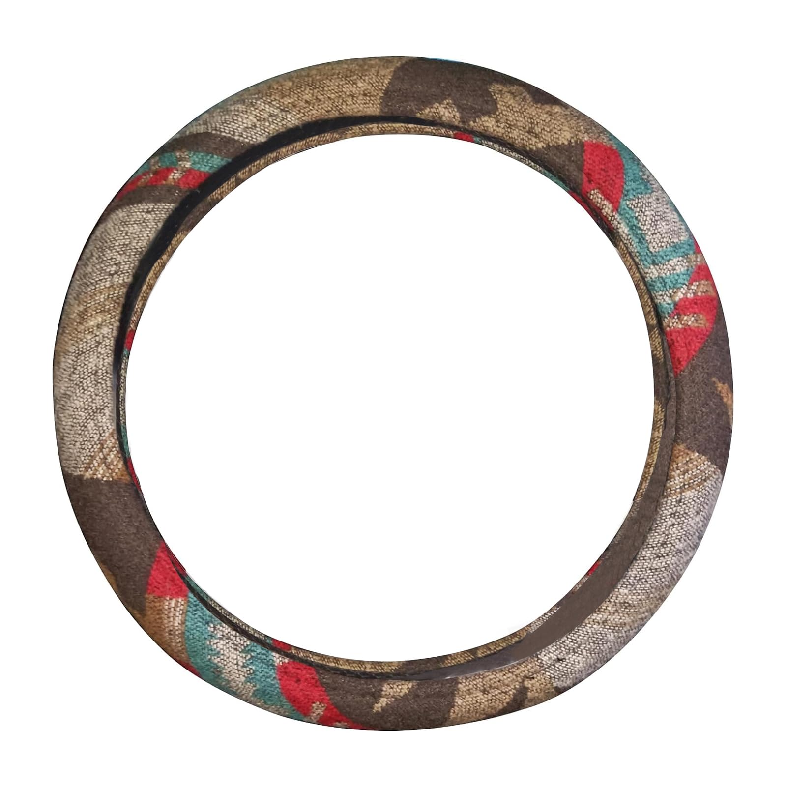 Photo 1 of Universal 15inch Ethnic Style Baja Blanket Steering Wheel Cover with Coarse Flax Cloth and Sweat Absorption Anti Slip Car Wrap (Boho Brown)