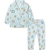 Mud Kingdom Boys Pajamas Set with Notch Collar Anchor Pattern Long Sleeve