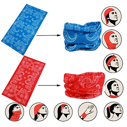 image for FAYBOX 6pcs Magic Wide Wicking Headbands For Men and Women Outdoor Hea