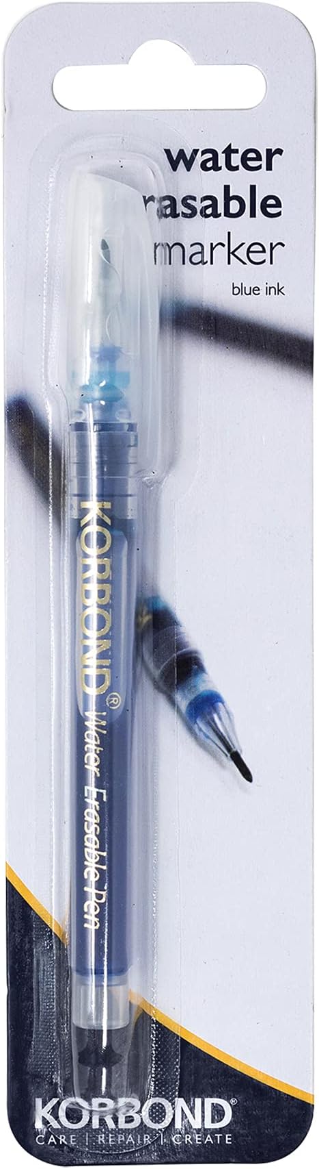 Korbond Water Erasable Marker Blue Ink Silver Sewing Fabric Tool