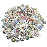 Soleebee HJ004 Mixed Random Alloy Rhinestones Resin 18 - 20mm Snap Buttons Jewelry Charms (Pack of 50)