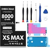 [8000mAh]Battery for iPhone XS MAX, 2026 New Upgraded High Capacity 0 Cycle Li-Polymer Replacement Battery for iPhone XS Models A1921, A2101, A2102, A2104 with Complete Professional Repair Tool Kit