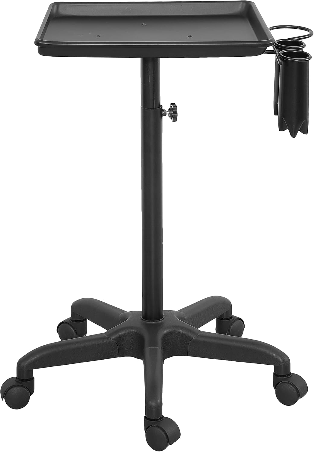 Salon Tray Premium Aluminum Trolley Tattoo Rolling Tray Station Hair Color Beauty SPA Service Cart(Black): Kitchen & Dining