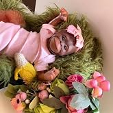 18 Inch Realistic Baby Monkey Doll Lifelike Reborn Dolls Soft Vinyl Head &amp; Limbs with Cloth Body Poseable Animal Doll for Pretend Play and Display