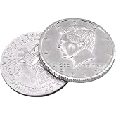 MOMOMAGE Super Flipper Coin Magic Props Copy Coin Magic Tricks Funny Trick for Professional Magicians Butterfly Coins Magic Accessories Mental Illusion Gimmick (Half Dollar Version)