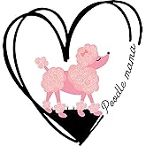 Offbeat Stickers Poodle Sticker Mom Paw He Pink Mama Black White Car Truck Window (4 Inch)