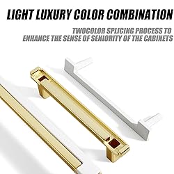 Kcmwsy 5 Pack White and Gold Cabinet Pulls Kitchen