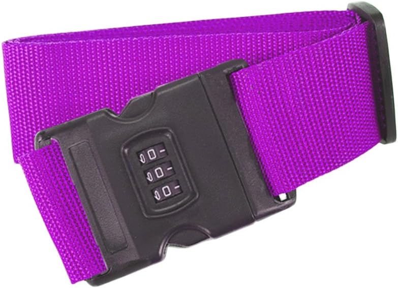 Alait Baggage belt Adjustable Cross Travel Luggage Strap Suitcase Straps(with a Lock) (purple)