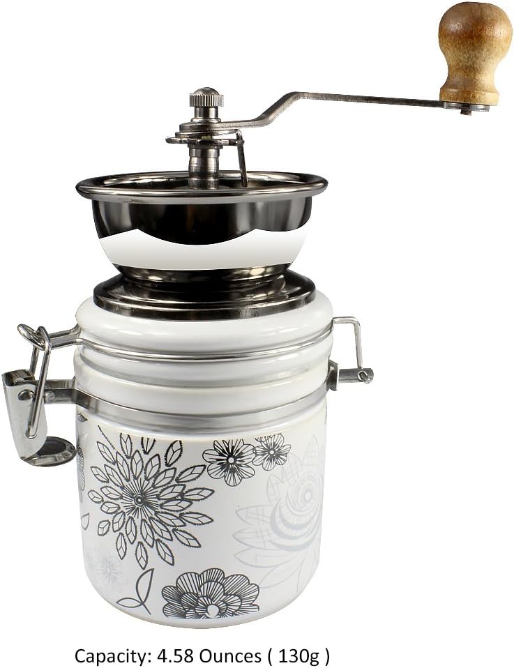 Hoki Found Manual Ceramic Burr Coffee Bean Grinder - Ceramic Canister Coffee Mill
