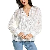 Vince Women's Shirred Band Collar Blouse