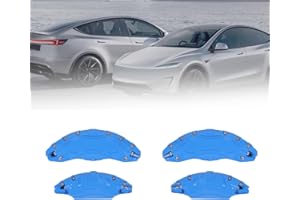 Qingchijun Tesla Model Y Juniper Accessories Blue Brake Caliper Covers for 2025 2026 Tesla Model Y Juniper 19 20 Inch Wheel Front and Rear Brake Caliper Covers for Model Y Juniper Brake Caliper(4pcs)