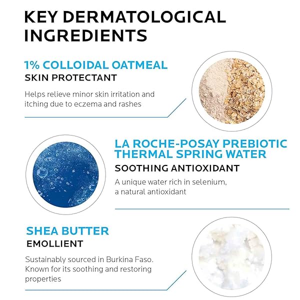 LA ROCHE-POSAY LIPIKAR SOOTHING RELIEF ECZEMA CREAM, FACE AND BODY LOTION FOR ECZEMA AND SENSITIVE, DRY SKIN, MOISTURIZER WITH COLLOIDAL OATMEAL TO RELIEVE IRRITATION