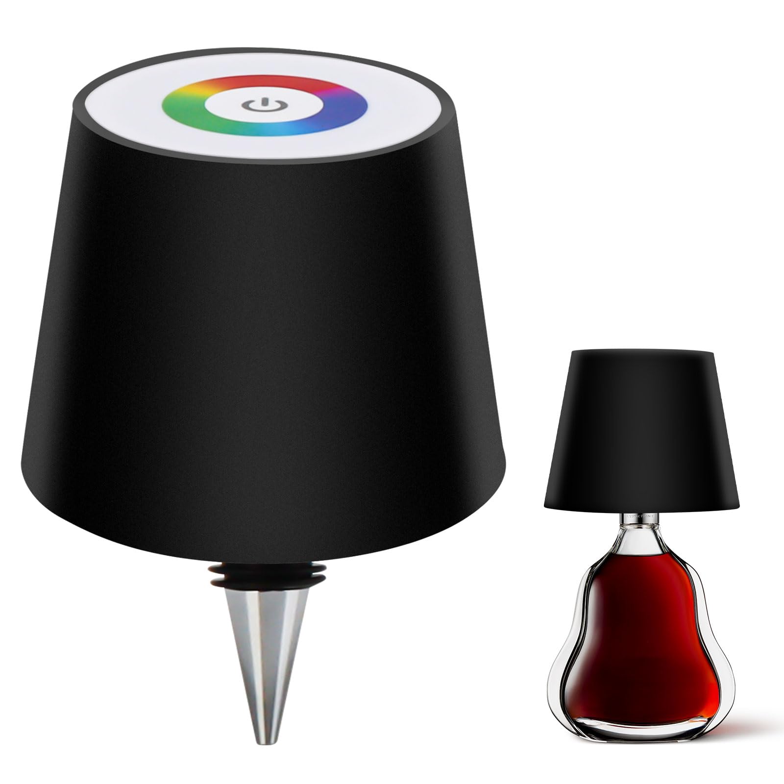 PTOSYAPE 3 Colors RGB Wireless Bottle Lamp, Wireless Bottle Lampshade, Wireless RGB Bottle Lamp, Touch-Sensitive Wine Bottle Lamp Suitable for Restaurants and Bars