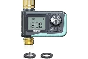 RAINPOINT Programmable Digital for Lawn Yard Water Timer, Brass Inlet & Outlet, Mint Green, 1 Zone