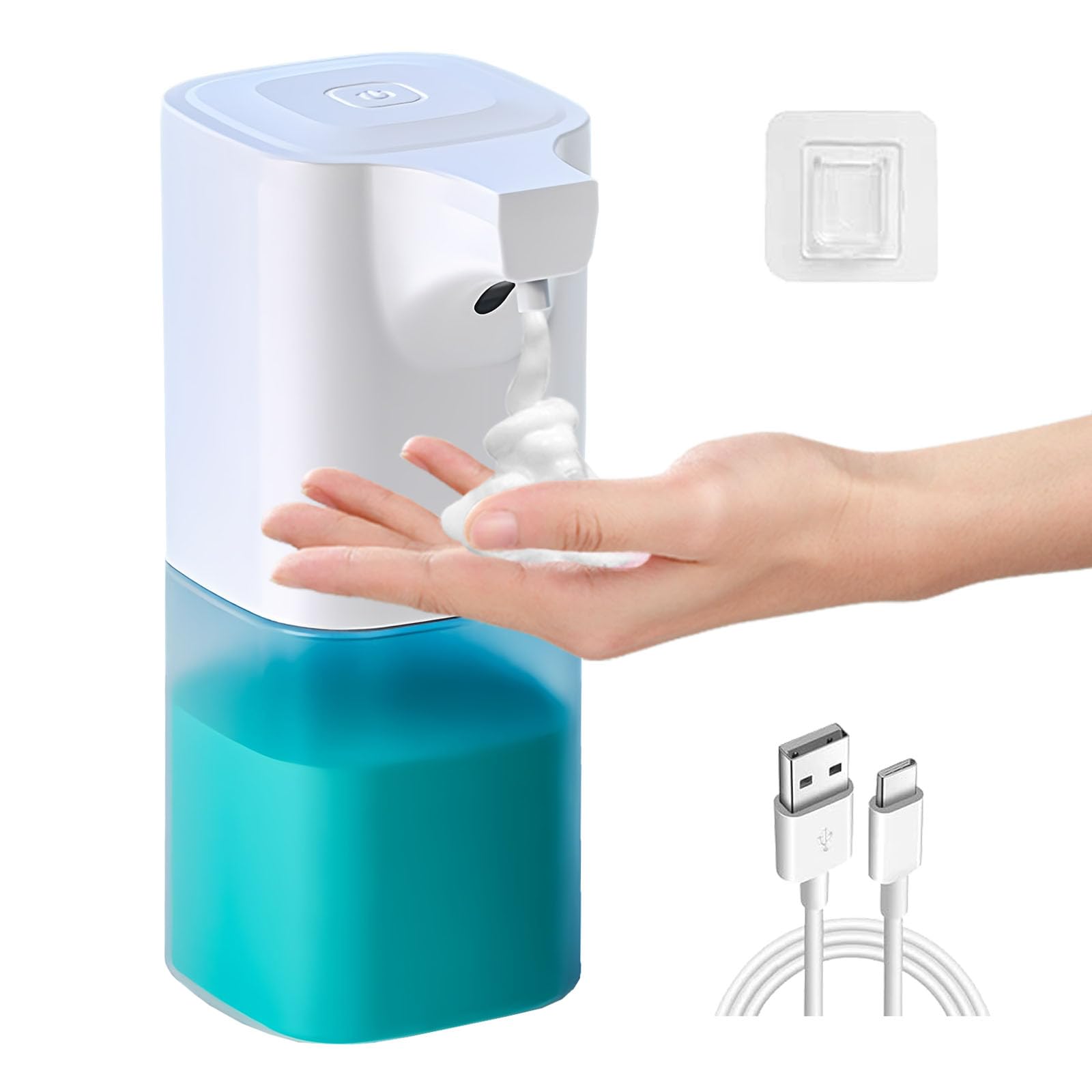 Photo 1 of SZSENYEIJIA Automatic Foaming Soap Dispenser Touchless Rechargeable 12oz/350ml with Wall Mount and 4 Adjustable Soap Levels, Hand, Hands Free, Bathroom, Kitchen