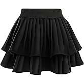 Comfyouth Girls Tennis Skirt with Shorts Pleated Athletic Skort with Pockets High Waisted Kids Cheerleading Skirt