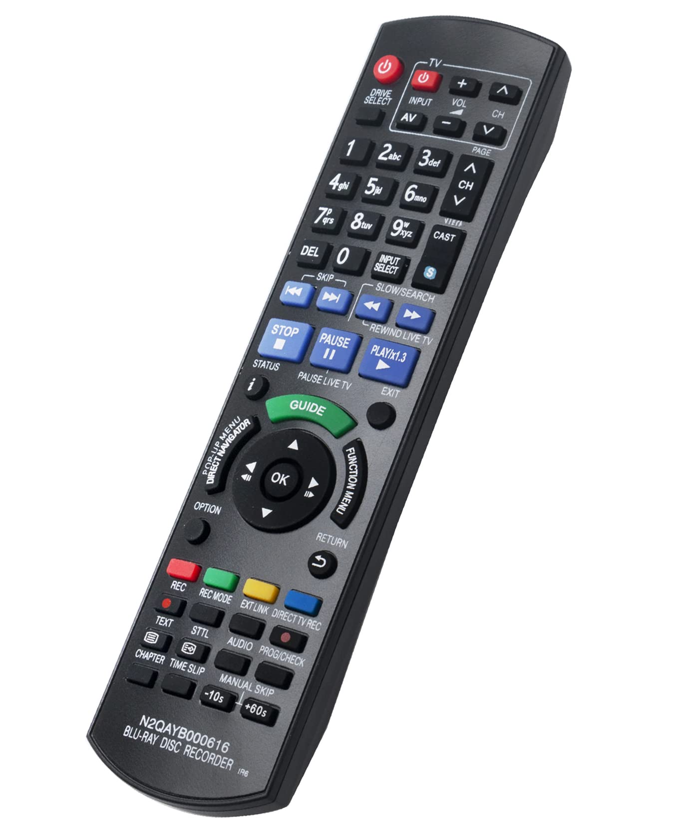 VINABTY Replacement Remote Control Fit for Panasonic Blu-ray Disc Recorder DMR-BST800 DMR-BST700 DMR-BST701 Remote N2QAYB000616