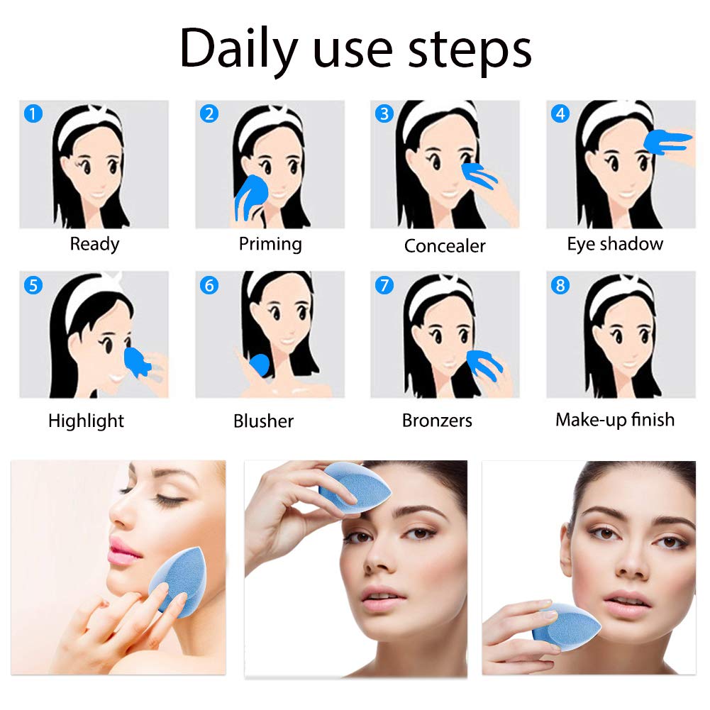 BAIMEI 4Pcs Microfiber Velvet Beauty Sponge, Fuzzy Beauty Sponge Blender Set, Latex-Free Makeup Sponge for Liquid Foundation, Cream and Powder : Beauty
