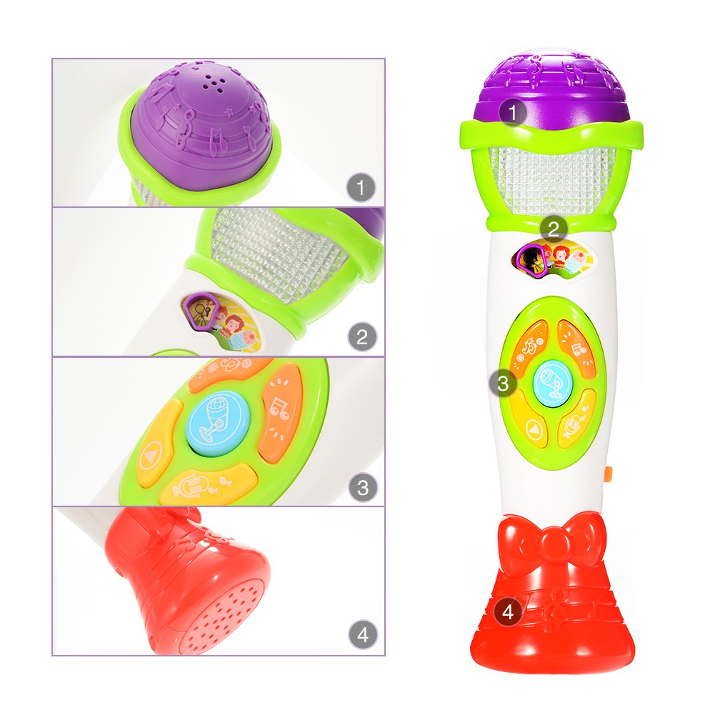 ThinkMax Kids Voice Changing and Recording Microphone with Colorful Light Musical Toys