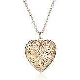 Naturepernulo Heart Locket Necklace for Women Photo Locket Necklaces Heart Shaped Locket Pendant Necklace Jewelry